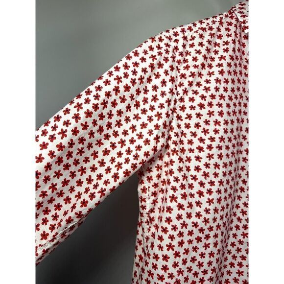 GRAYSON Women's The Hero Cotton Floral Button Down Shirt Red Size 01/XS/0-2 - Picture 6 of 12